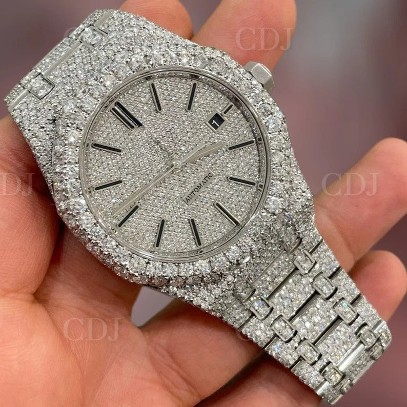 Stainless Steel Lab Grown Diamond AP Watch 25 29 CTW customdiamjewel