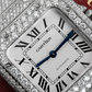 Cartier Custom Hip Hop Diamond Stainless Steel Wrist Watch White Roman Numerals Dial Swiss Automatic Watch  customdiamjewel   