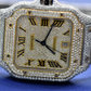 Luxurious Lab Grown Diamond Hip Hop Swiss Automatic Model Two Tone Cartier Watch For Men 25 Carat (Approx.)  customdiamjewel   