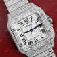 Cartier Custom Hip Hop Diamond Stainless Steel Wrist Watch White Roman Numerals Dial Swiss Automatic Watch  customdiamjewel   