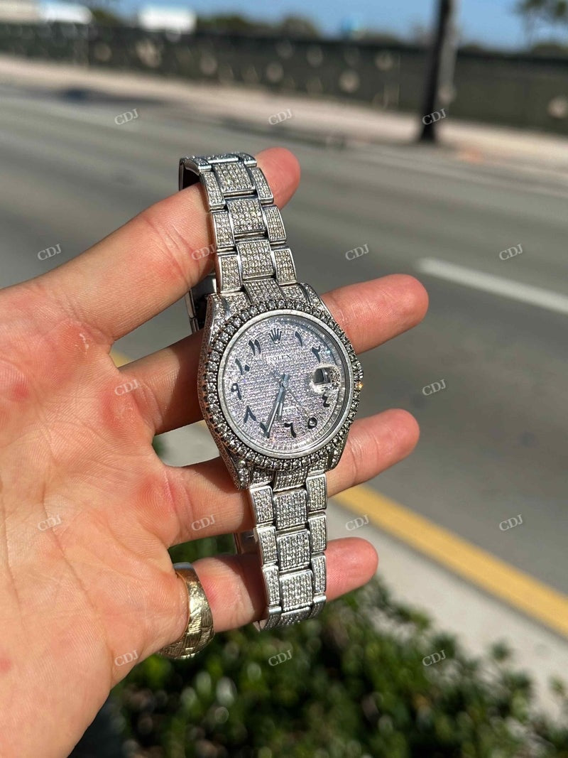 Bust Down Moissanite Watch Rolex  customdiamjewel   