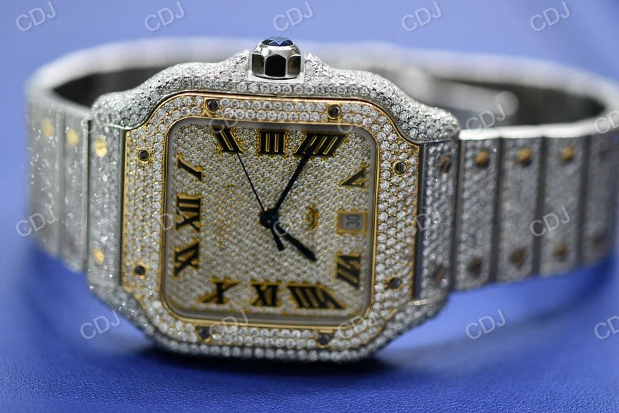 Trendy Bling Hip Hop Men's Watch Top Brand Luxury Iced Out Watch Gold Square Diamond Watch  customdiamjewel   