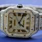 Luxurious Lab Grown Diamond Hip Hop Swiss Automatic Model Two Tone Cartier Watch For Men 25 Carat (Approx.)  customdiamjewel   