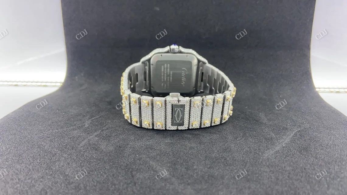 Cartier Santos Moissanite Men's Watch  customdiamjewel   