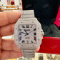 Cartier Lab Grown Diamond Hip Hop Swiss Made Automatic Buss Down Unisex Wrist Watch 28 Carat (Approx.)  customdiamjewel   