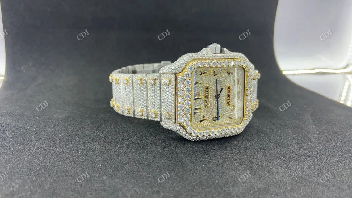 Cartier Santos Moissanite Men's Watch  customdiamjewel   