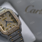 Luxurious Lab Grown Diamond Hip Hop Swiss Automatic Model Two Tone Cartier Watch For Men 25 Carat (Approx.)  customdiamjewel   