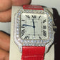 Cartier Santos Custom Diamond Watch  customdiamjewel   