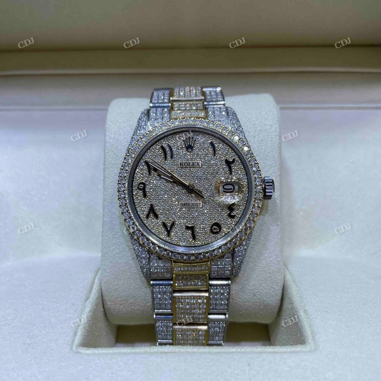 Bust Down Rolex Two Tone Moissanite Watch  customdiamjewel   