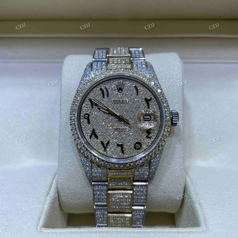 Bust Down Rolex Two Tone Moissanite Watch  customdiamjewel   