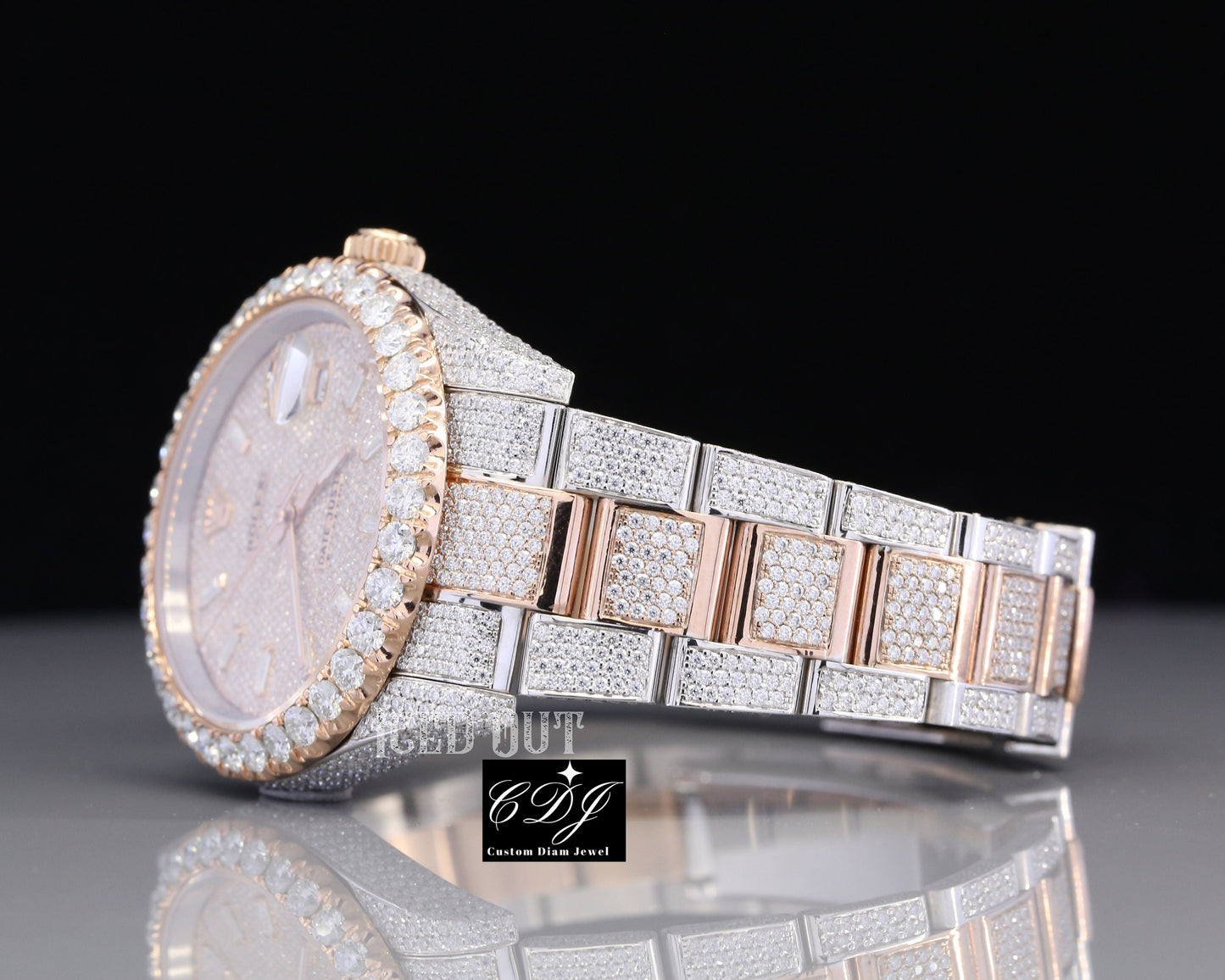 2023 Luxury Customized Automatics SI Bling Full Natural Diamond Watch For Men And Woman Hiphop Handmade Sparkling Designer Watch  customdiamjewel   