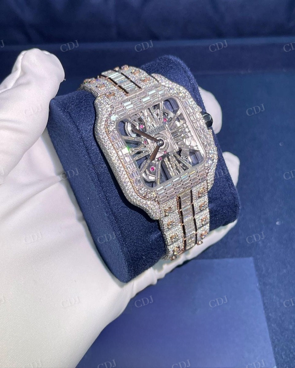 Cartier Diamond Fully Ice Out Hip Hop Watch  customdiamjewel   