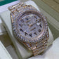 Rolex Arabic Dial Day Date Display Moissanite Watch  customdiamjewel   