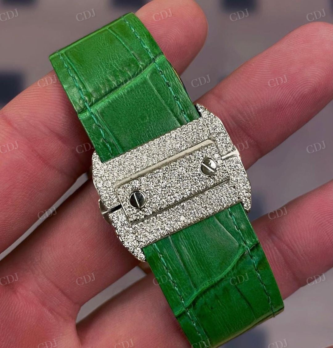 Green Belt Diamond Cartier Luxury Wrist Watch  customdiamjewel   