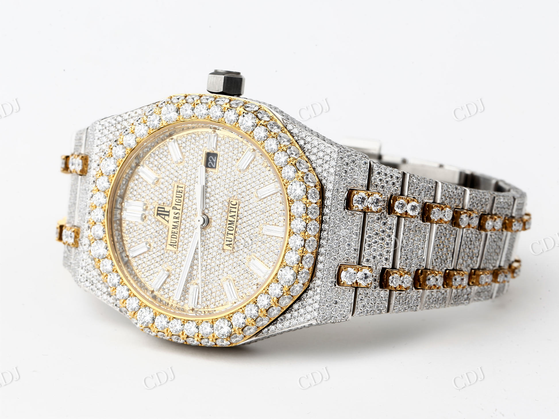 Fully iced out Hip Hop watch  customdiamjewel   