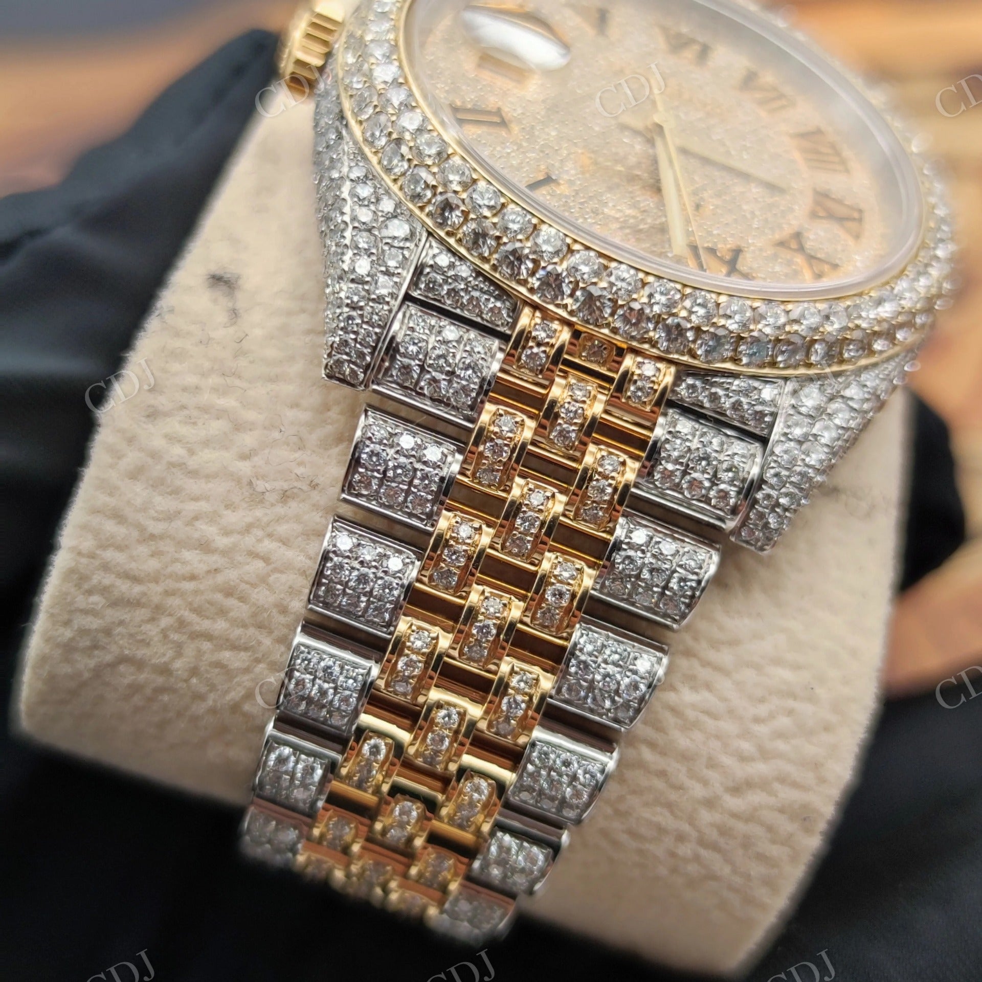 Fully Iced out Hip Hop style Certified DEF VVS Diamond Watch High Quality Hip Hop Quartz  Watch  customdiamjewel   