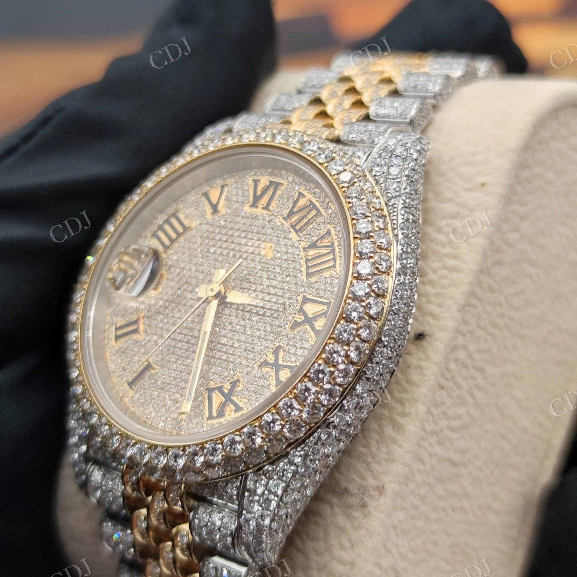 Fully Iced out Hip Hop style Certified DEF VVS Diamond Watch High Quality Hip Hop Quartz  Watch  customdiamjewel   