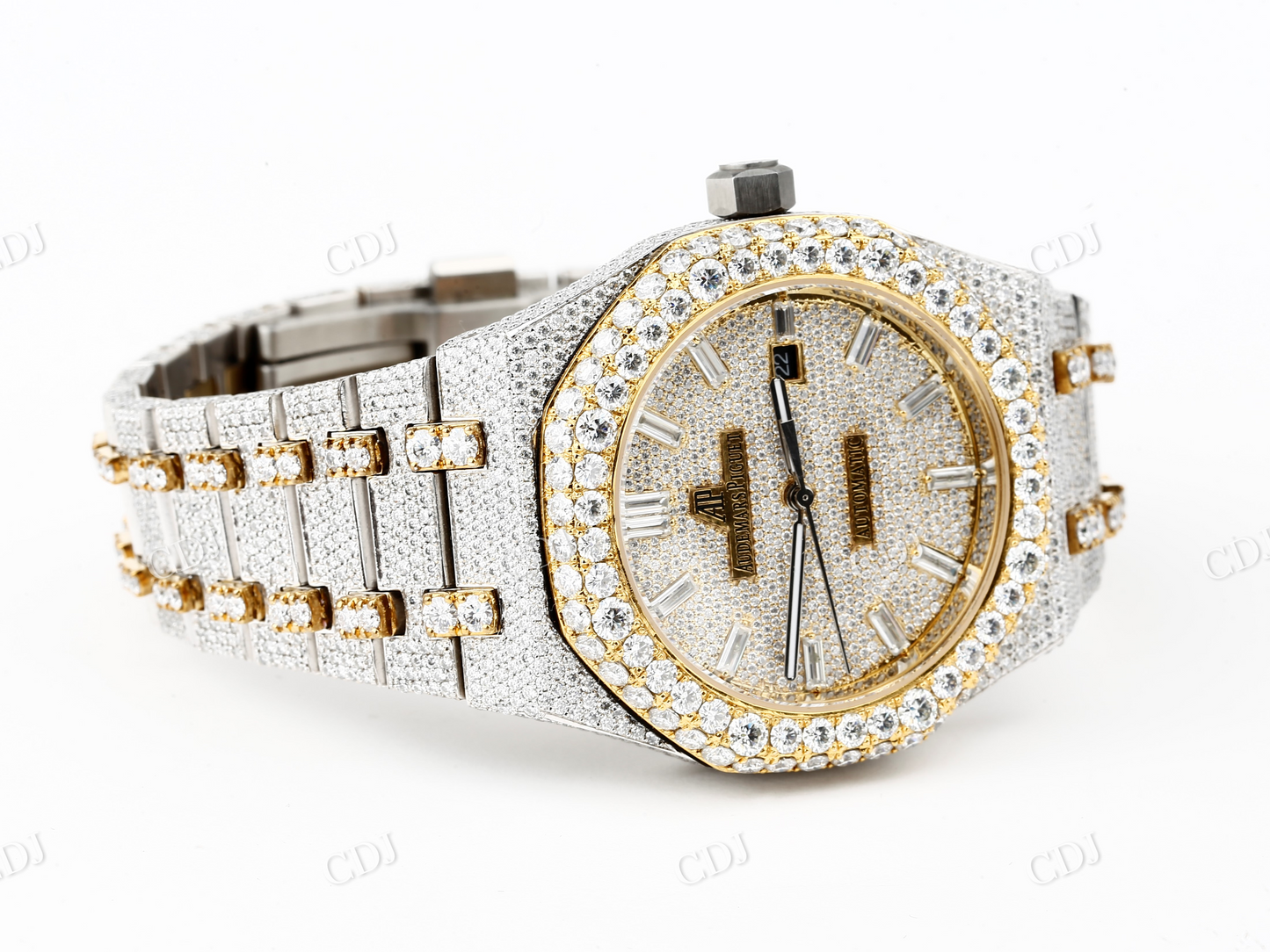 Fully iced out Hip Hop watch  customdiamjewel   