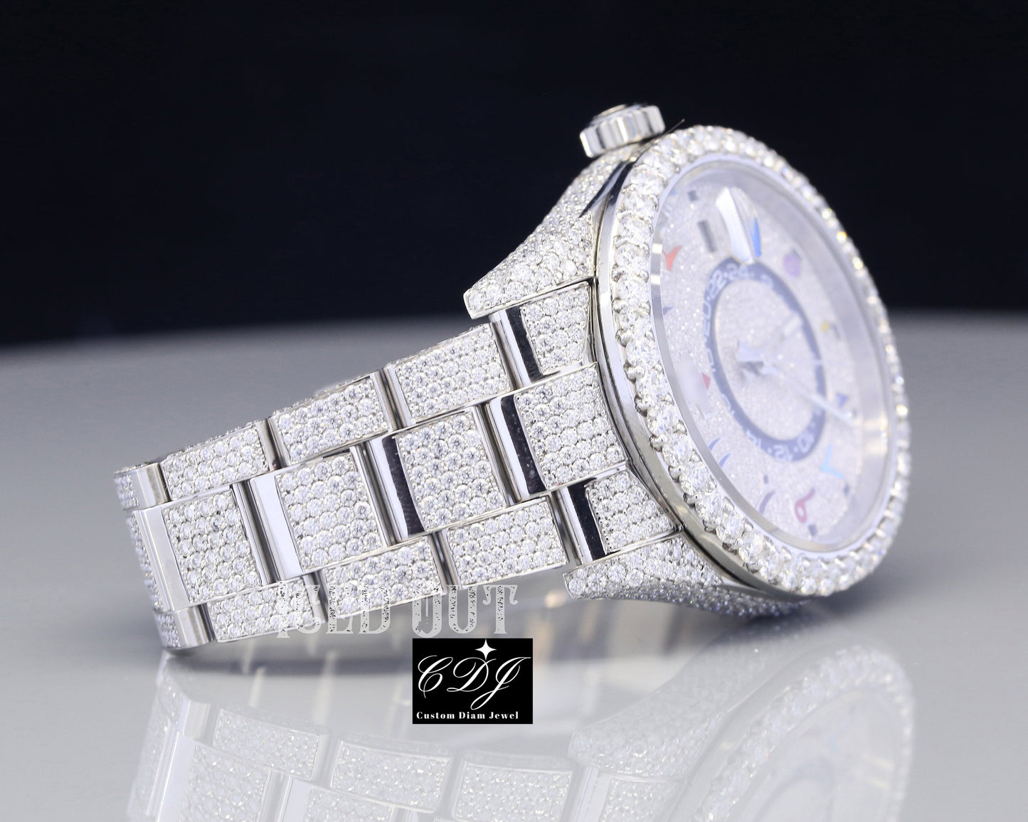 Wholesale High Luxury Jewelry Diamond Dial Watch VVS Moissanite Full Iced out Watches (20 to 23CTW Approx.)  customdiamjewel   