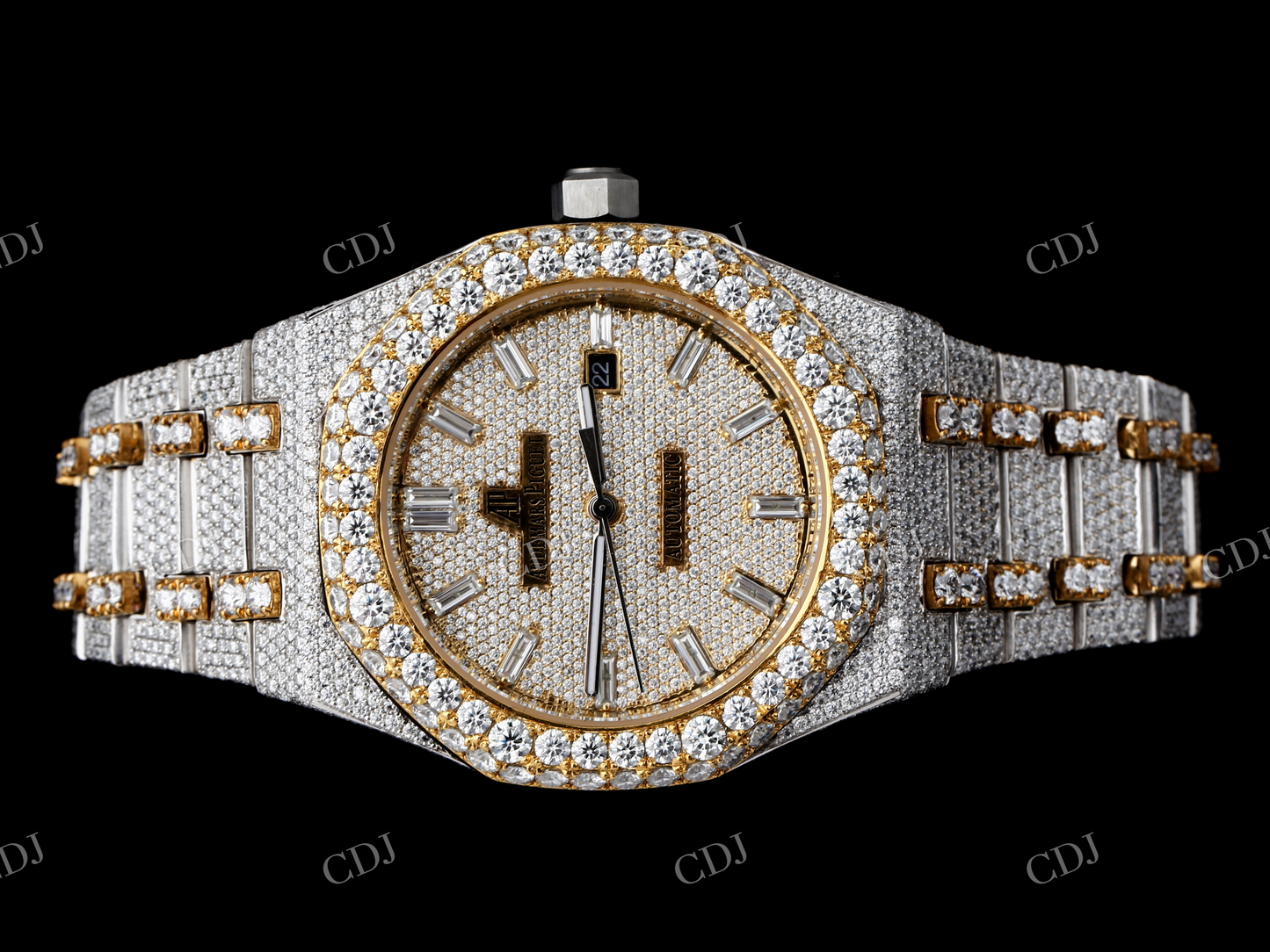 Fully iced out Hip Hop watch  customdiamjewel   