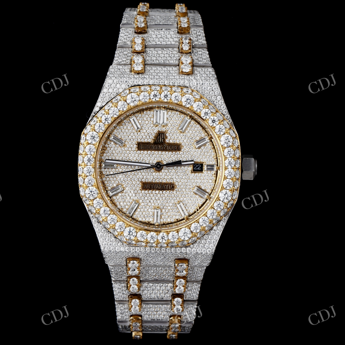 Fully iced out Hip Hop watch  customdiamjewel   