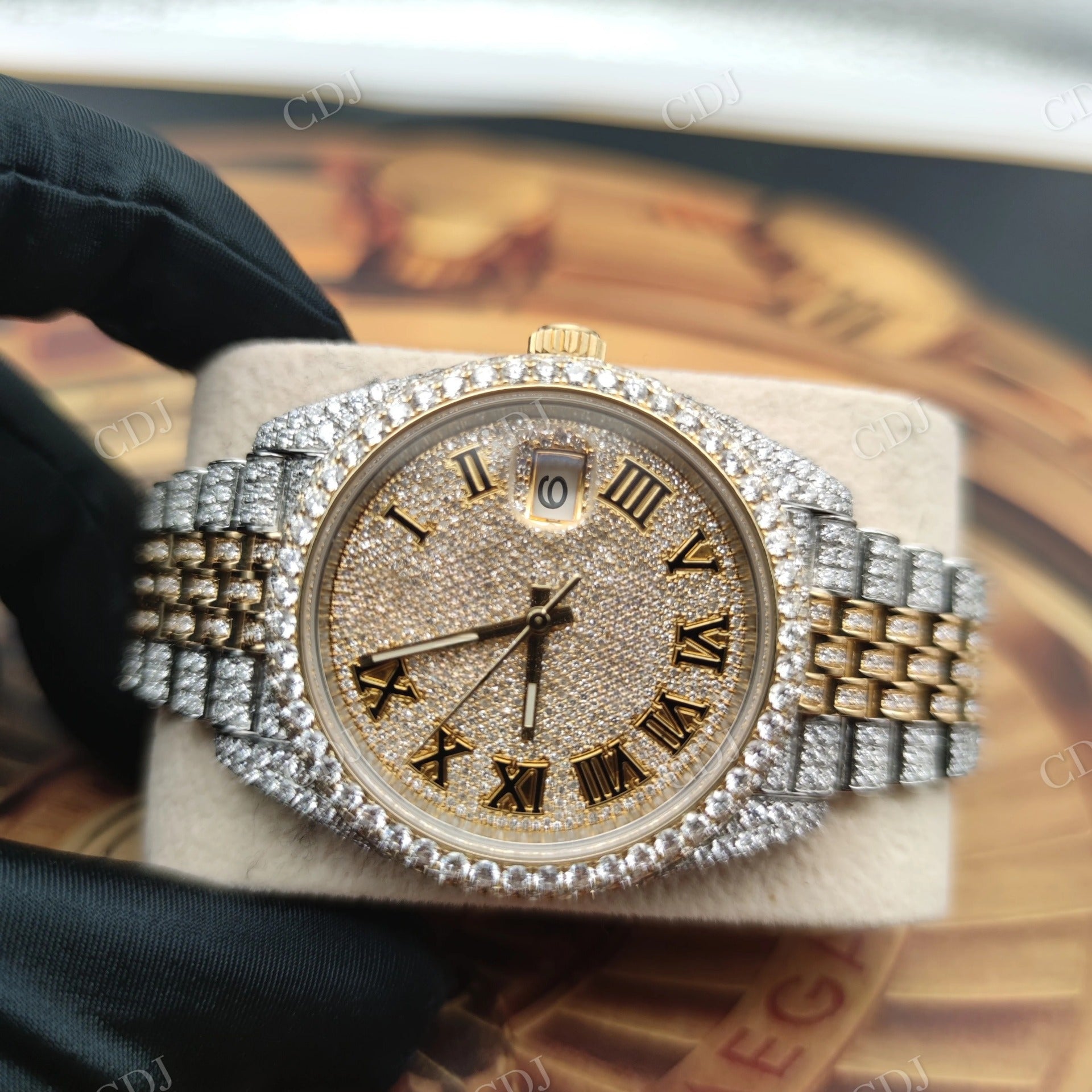 Fully Iced out Hip Hop style Certified DEF VVS Diamond Watch High Quality Hip Hop Quartz  Watch  customdiamjewel   