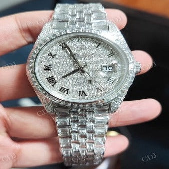 Fashion Hip Hop Diamond  Wrist Watch Luxury Custom Unisex Iced Out Watches Quartz Watches  customdiamjewel   