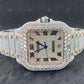 Hip Hop Iced Out Moissanite Cartier Watch  customdiamjewel   