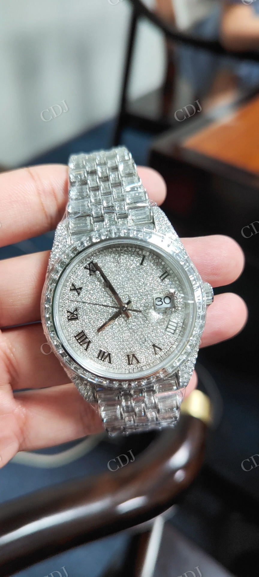 Fashion Hip Hop Diamond  Wrist Watch Luxury Custom Unisex Iced Out Watches Quartz Watches  customdiamjewel   