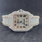 Hip Hop Iced Out Moissanite Cartier Watch  customdiamjewel   