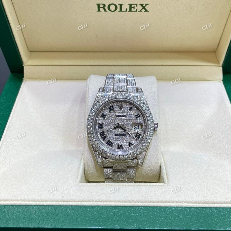 Bust Down Moissanite Rolex Oyster Belt Watch  customdiamjewel   