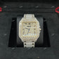 Two Tone Iced Out Cartier Baguette Cut Bezel Watch  customdiamjewel   