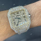 Two Tone Iced Out Cartier Baguette Cut Bezel Watch  customdiamjewel   