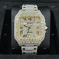 Two Tone Iced Out Cartier Baguette Cut Bezel Watch  customdiamjewel   