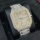 Two Tone Iced Out Cartier Baguette Cut Bezel Watch  customdiamjewel   