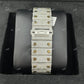 Two Tone Iced Out Cartier Baguette Cut Bezel Watch  customdiamjewel   