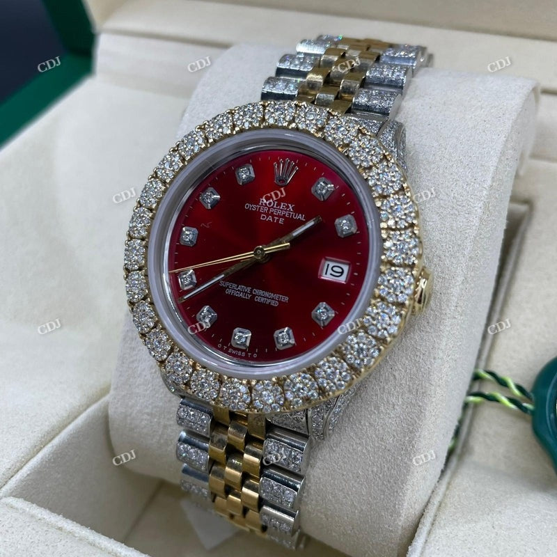 Bust Down Rolex On Bezel Moissanite Watch  customdiamjewel   