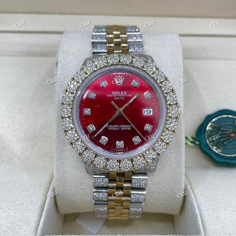 Bust Down Rolex On Bezel Moissanite Watch  customdiamjewel   