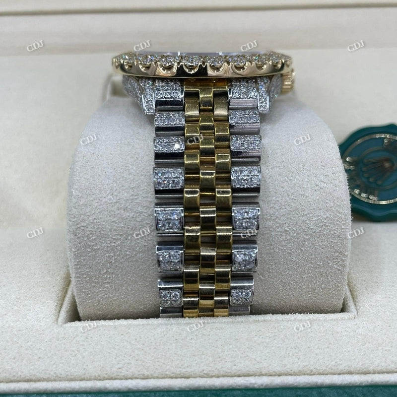 Bust Down Rolex On Bezel Moissanite Watch  customdiamjewel   