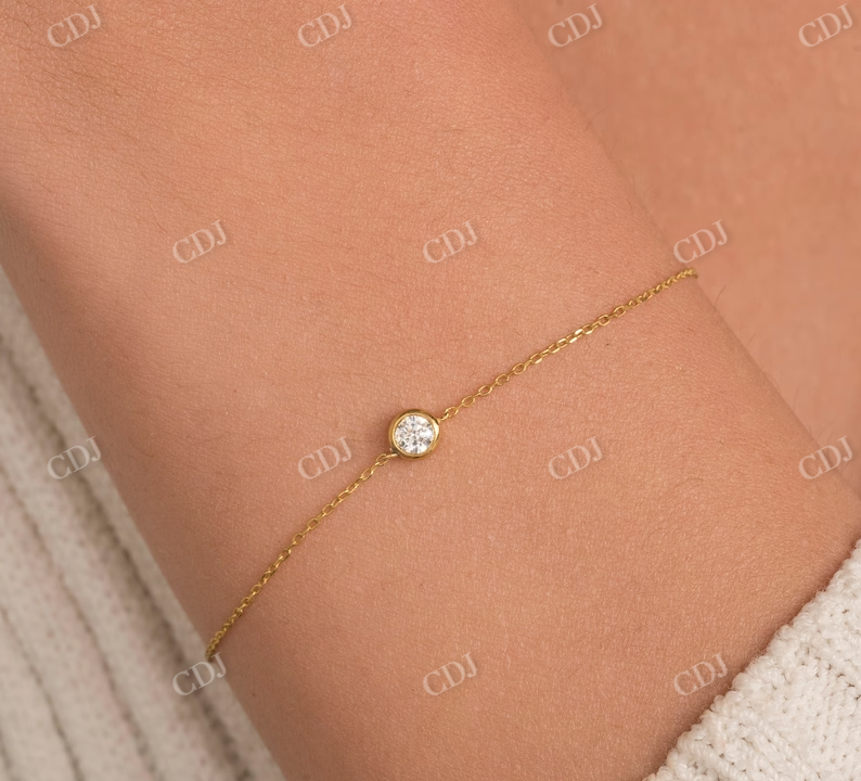 0.03CTW Natural Diamond Solitaire Bezel Set Bracelet  customdiamjewel   