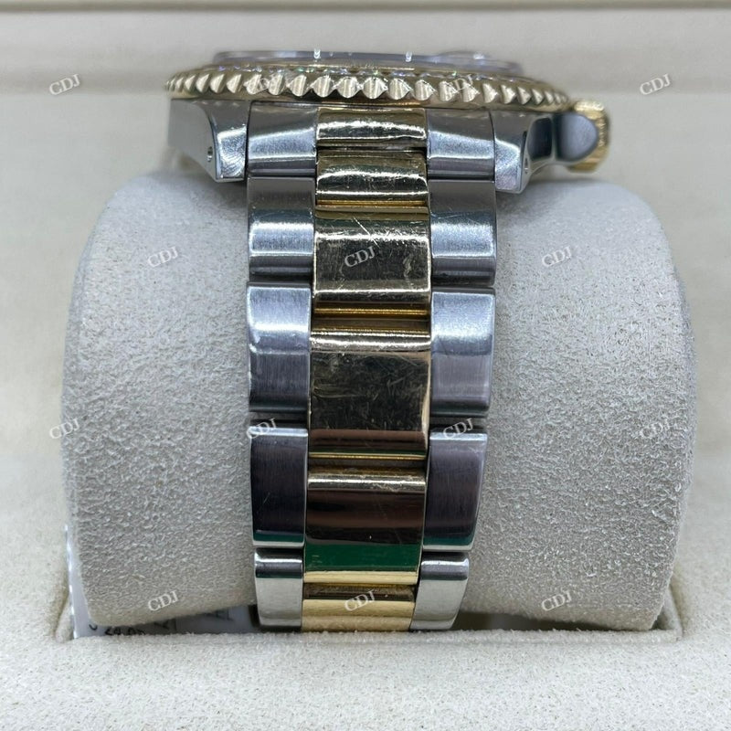 Two Tone Bust Down Oyster Belt Moissanite Watch  customdiamjewel   