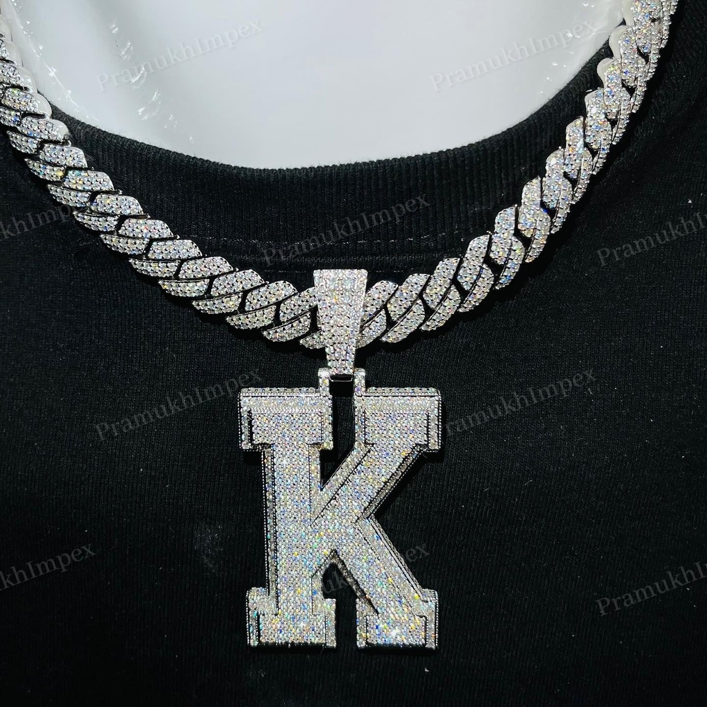 Micro Pave Diamond K Letter Customized Pendant hip hop jewelry CustomDiamJewel   