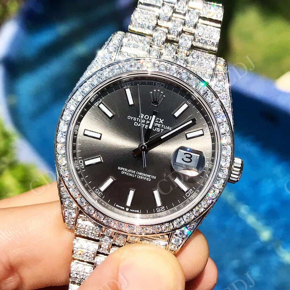 Hip Hop Rolex Diamond Wrist Watch  customdiamjewel   