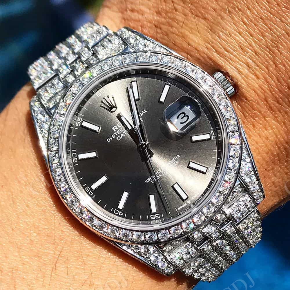 Hip Hop Rolex Diamond Wrist Watch  customdiamjewel   