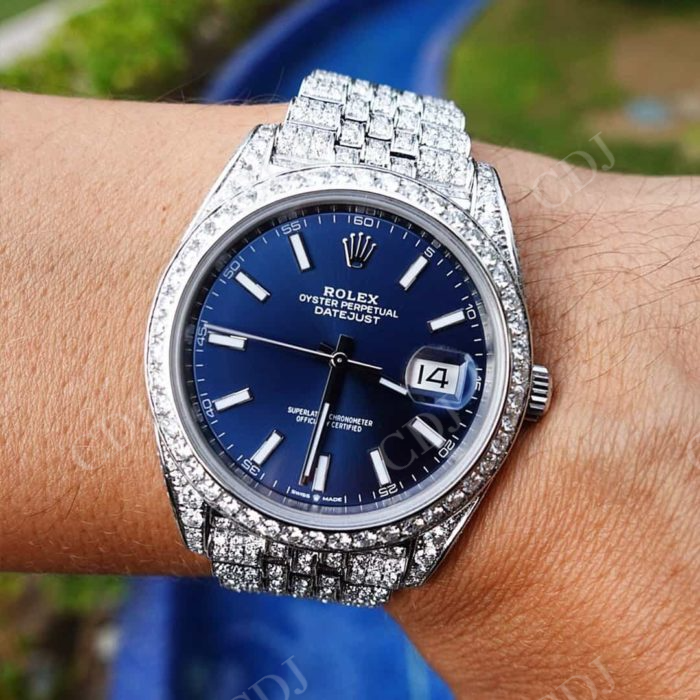 Rolex Blue Dial Jubilee Band Diamond Watch  customdiamjewel   