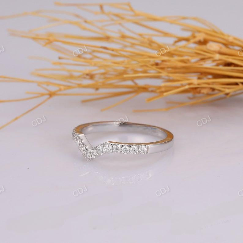 V Shaped Lab Grown Diamond Matching Wedding Band  customdiamjewel   