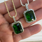 Green Emerald Diamond White Gold pendant  customdiamjewel   