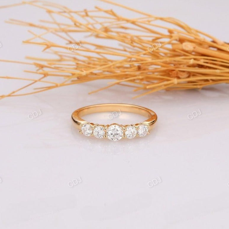 0.70CTW Round Cut Diamond Women Wedding Band  customdiamjewel 10KT Yellow Gold VVS-EF