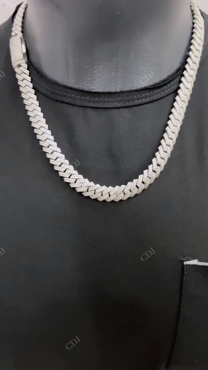 Handset Diamonds Silver Cuban Chain hip hop jewelry CustomDiamJewel   