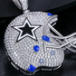 S925 Moissanite Dallas Football Helmet Pendant hip hop jewelry CustomDiamJewel